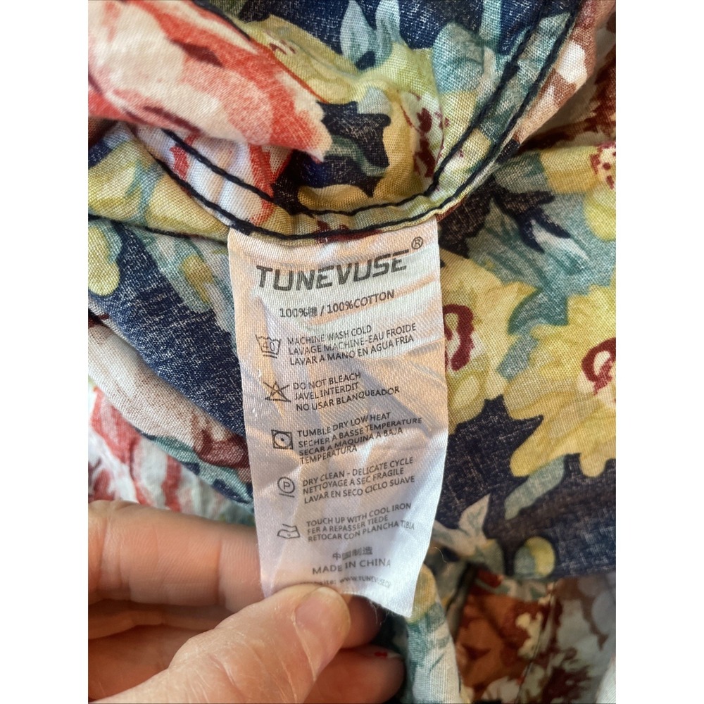 Tunevuse Men's Regular Fit Size XL Floral Collar Button Down Shirt Long Sleeve - Picture 13 of 13